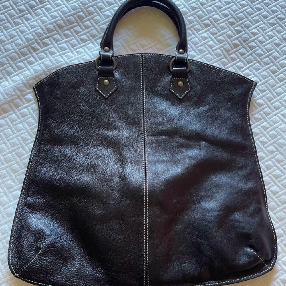 Sundance Catalog Black Leather Bellissima Tote - a rare find!